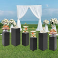 6PCS Pedestal Stand, Metal Stands for Wedding, Sturdy Pedestal Display, Black Display Stands Pillars, Square