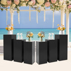 6PCS Pedestal Stand, Metal Stands for Wedding, Sturdy Pedestal Display, Black Display Stands Pillars, Square, alternate view