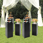 6PCS Pedestal Stand, Metal Stands for Wedding, Sturdy Pedestal Display, Black Display Stands Pillars, Square, alternate view