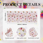 6PCS Pink Embroidery Daisy Gauze Table Runner 120 Inch 10FT in 28" x 120", 6pc in Pink, alternate view 6