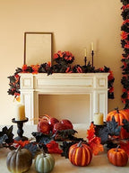 6PCS Premium Artificial Fall Garland - 5.6Ft Autumn Maple Leaf Vines for Thanksgiving & Halloween Decor, Door, alternate view