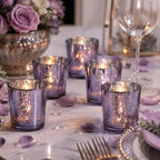 6pcs Purple Votive Candle Holders - Standard Votive Size for Regular Votive Candles - Tea Light Candles, alternate view 4