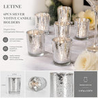 6pcs Silver Votive Candle Holders - Standard Votive Size for Regular Votive Candles - Tea Light Candles Holder, alternate