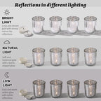 6pcs Silver Votive Candle Holders - Standard Votive Size for Regular Votive Candles - Tea Light Candles Holder, alternate