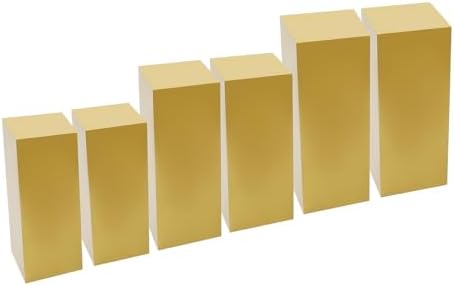 6Pcs Square Display Pedestal Stands Set for Party, Metal Display Stand Plinth Pillars, Cake Stands Pillars for, alternate