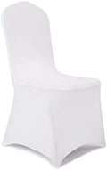 6pcs Stretch Spandex Chair Cover for Wedding Party Dining Banquet Event (White, 6) in White