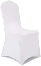 6pcs Stretch Spandex Chair Cover for Wedding Party Dining Banquet Event (White, 6) in White
