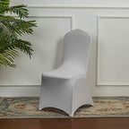 6pcs Stretch Spandex Chair Cover for Wedding Party Dining Banquet Event (White, 6) in White, alternate view 2