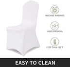 6pcs Stretch Spandex Chair Cover for Wedding Party Dining Banquet Event (White, 6) in White, alternate view 4