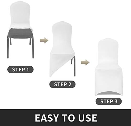 6pcs Stretch Spandex Chair Cover for Wedding Party Dining Banquet Event (White, 6) in White, alternate view 5