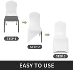 6pcs Stretch Spandex Chair Cover for Wedding Party Dining Banquet Event (White, 6) in White, alternate view 5