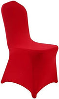 6pcs Stretch Spandex Chair Cover for Wedding Party Dining Banquet Event (Red, 6) in Red