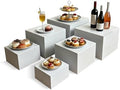 6PCS white Acrylic Buffet Display Risers 5in to 10in in white