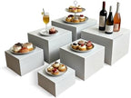 6PCS white Acrylic Buffet Display Risers 5in to 10in in white