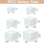 6PCS White Acrylic Buffet Risers Food Display Stands for Buffet Table Party Catering Dessert Jewelry, alternate view 2
