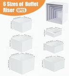 6Pcs White Acrylic Buffet Risers, Food Risers Display for Party in White, alternate view 2
