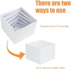 6Pcs White Acrylic Buffet Risers, Food Risers Display for Party in White, alternate view 4