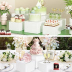 6Pcs White Acrylic Buffet Risers, Food Risers Display for Party in White, alternate view 7