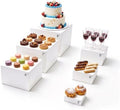 6Pcs White Buffet Risers and Stands, Food Risers for Buffet Table, Catering Dessert Cake Holder for Party