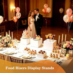6Pcs White Buffet Risers and Stands, Food Risers for Buffet Table, Catering Dessert Cake Holder for Party, alternate view 2