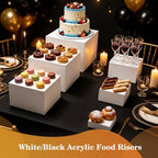 6Pcs White Buffet Risers and Stands, Food Risers for Buffet Table, Catering Dessert Cake Holder for Party, alternate view 5