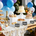 6PCS White Buffet Risers, Food Risers for Buffet Table, Acrylic Nesting Display Stands (3"-8"), with 6 Mini, alternate view 2