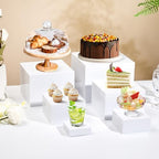 6PCS White Buffet Risers for Buffet Table Display and Stands, Dessert Table Display Set, Collectibles Jewelry, alternate view