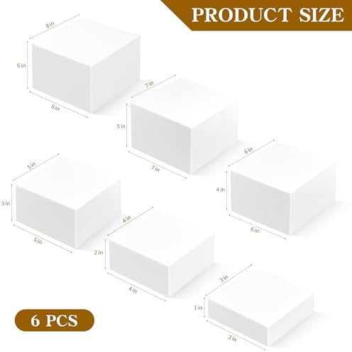 6PCS White Buffet Risers for Buffet Table Display and Stands, Dessert Table Display Set, Collectibles Jewelry, alternate view