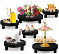 6PCS Wooden Risers for Display Wood Cake Stand for Party Round Food Risers for Buffet Wooden Holder Rustic Riser