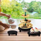 6PCS Wooden Risers for Display Wood Cake Stand for Party Round Food Risers for Buffet Wooden Holder Rustic Riser, alternate