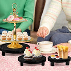 6PCS Wooden Risers for Display Wood Cake Stand for Party Round Food Risers for Buffet Wooden Holder Rustic Riser, alternate