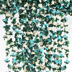 6Pcs x 8.2FT Artificial Flower Garland Floral Rose Vine Decor, Blue Flower