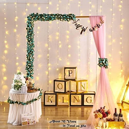 6Pcs x 8.2FT Artificial Flower Garland Floral Rose Vine Decor, Blue Flower, alternate view 4