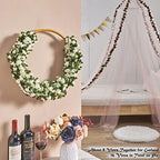 6Pcs x 8.2FT Artificial Flower Garland Floral Rose Vine Decor, White Flower, alternate view 5