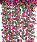 6Pcs x 8.2FT Artificial Flower Garland Rose Vine Decor, Magenta Flower