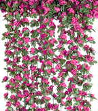 6Pcs x 8.2FT Artificial Flower Garland Rose Vine Decor, Magenta Flower