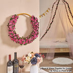 6Pcs x 8.2FT Artificial Flower Garland Rose Vine Decor, Magenta Flower, alternate view 4