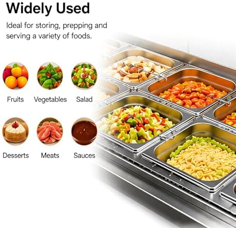 6PK Hotel Pans with Lids 1/6 Size, 4” Deep, Stainless Steel Steam Table Pans Anti-Jam for Commercial Food Prep &, alternate