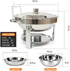 6QT Chafing Dishes for Buffet, 4 Pack Chafers & Food Warmers with Lids in Silver, alternate view 2