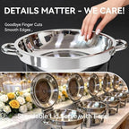 6QT Chafing Dishes for Buffet, 4 Pack Chafers & Food Warmers with Lids in Silver, alternate view 4