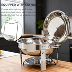 6QT Chafing Dishes for Buffet, 4 Pack Chafers & Food Warmers with Lids in Silver, alternate view 5