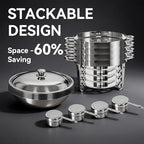 6QT Chafing Dishes for Buffet, 4 Pack Chafers & Food Warmers with Lids in Silver, alternate view 6