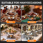 6QT Chafing Dishes for Buffet, 4 Pack Chafers & Food Warmers with Lids in Silver, alternate view 7