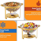 6QT Chafing Dishes for Buffet 4 Pack, Chafers Servers Sets with Lid, Gold in Golden, alternate view 3