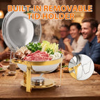 6QT Chafing Dishes for Buffet 4 Pack, Chafers Servers Sets with Lid, Gold in Golden, alternate view 6