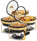 6QT Chafing Dishes for Buffet 4 Pack, [Game Changer Maifanite-Coated] Chafing Dish Buffet Set, [Unique Black &