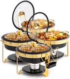6QT Chafing Dishes for Buffet 4 Pack, [Game Changer Maifanite-Coated] Chafing Dish Buffet Set, [Unique Black &