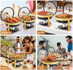 6QT Chafing Dishes for Buffet 4 Pack, [Game Changer Maifanite-Coated] Chafing Dish Buffet Set, [Unique Black &, alternate