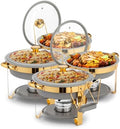 6QT Chafing Dishes for Buffet 4 Pack, [Game Changer Maifanite-Coated] Chafing Dish Buffet Set, [Unique Gray &