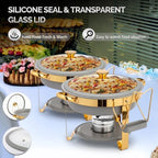 6QT Chafing Dishes for Buffet 4 Pack, [Game Changer Maifanite-Coated] Chafing Dish Buffet Set, [Unique Gray &, alternate view